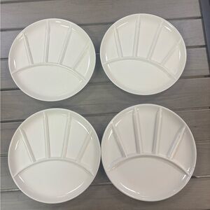 4 pcs vintage. Elegant White Divided Sushi Plates
